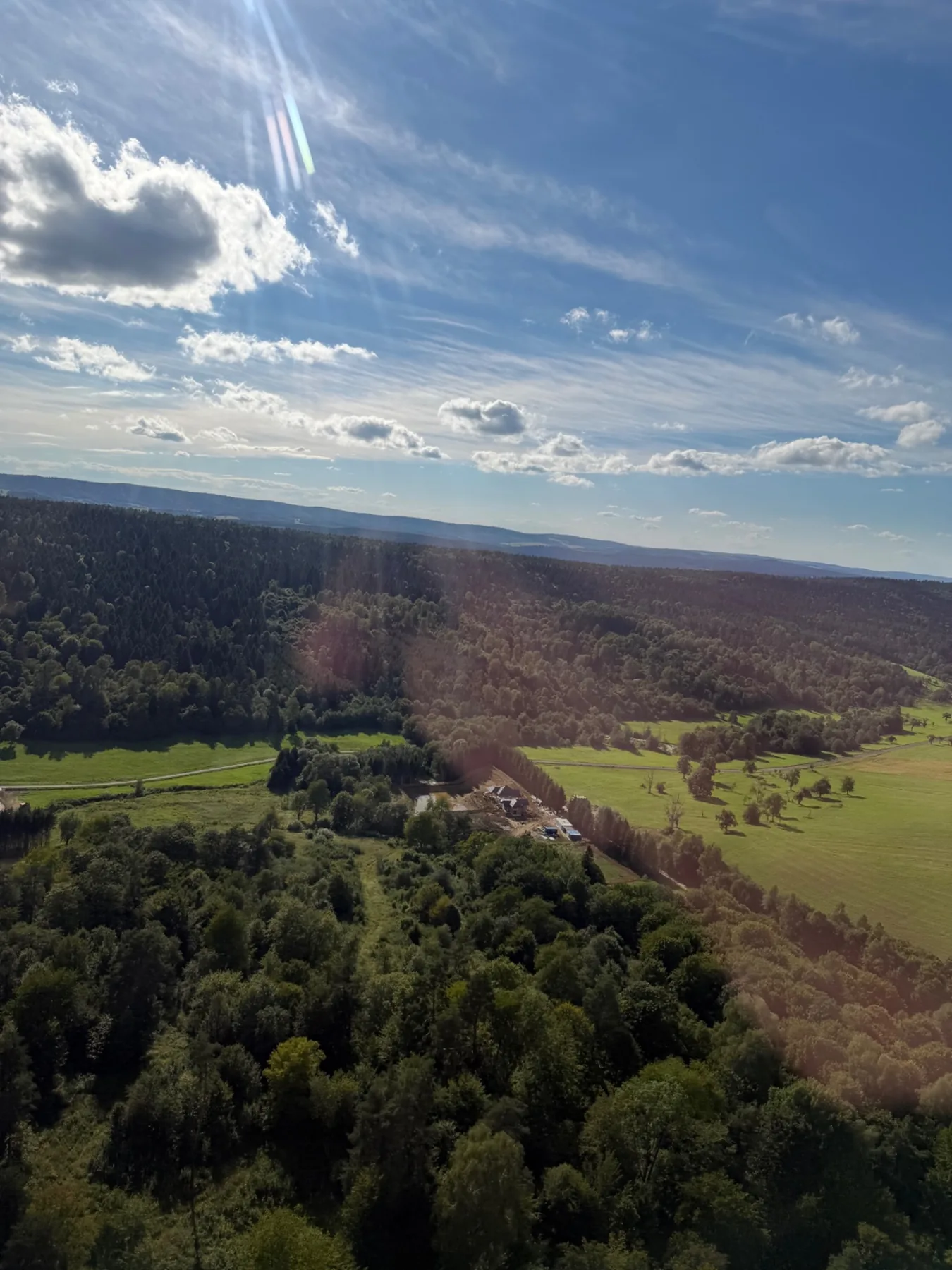 Aerial view of the surrounding landscape
